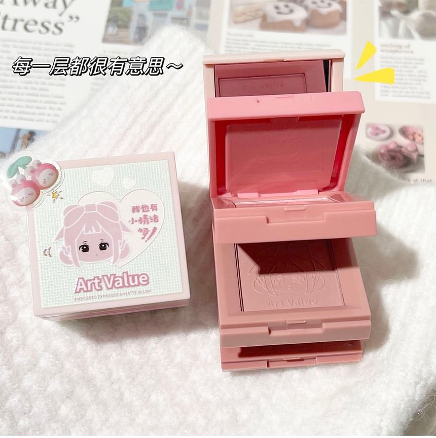 Art Value - 4 kleuren cartoon reliëf matte blush palet