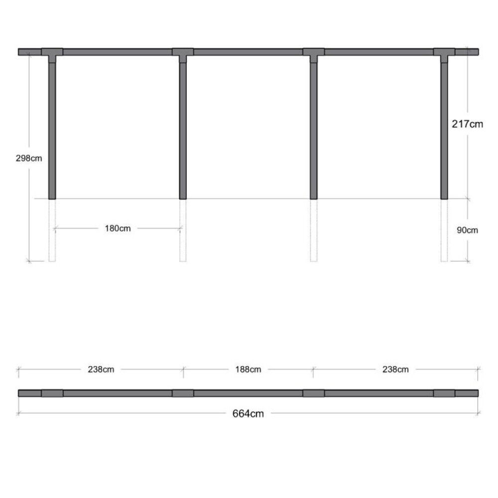 PERGOLA PLUS CUBIC ENKEL 3 MODULER SVART