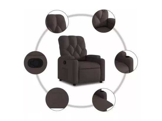 Fauteuil inclinable Marron foncé Tissu