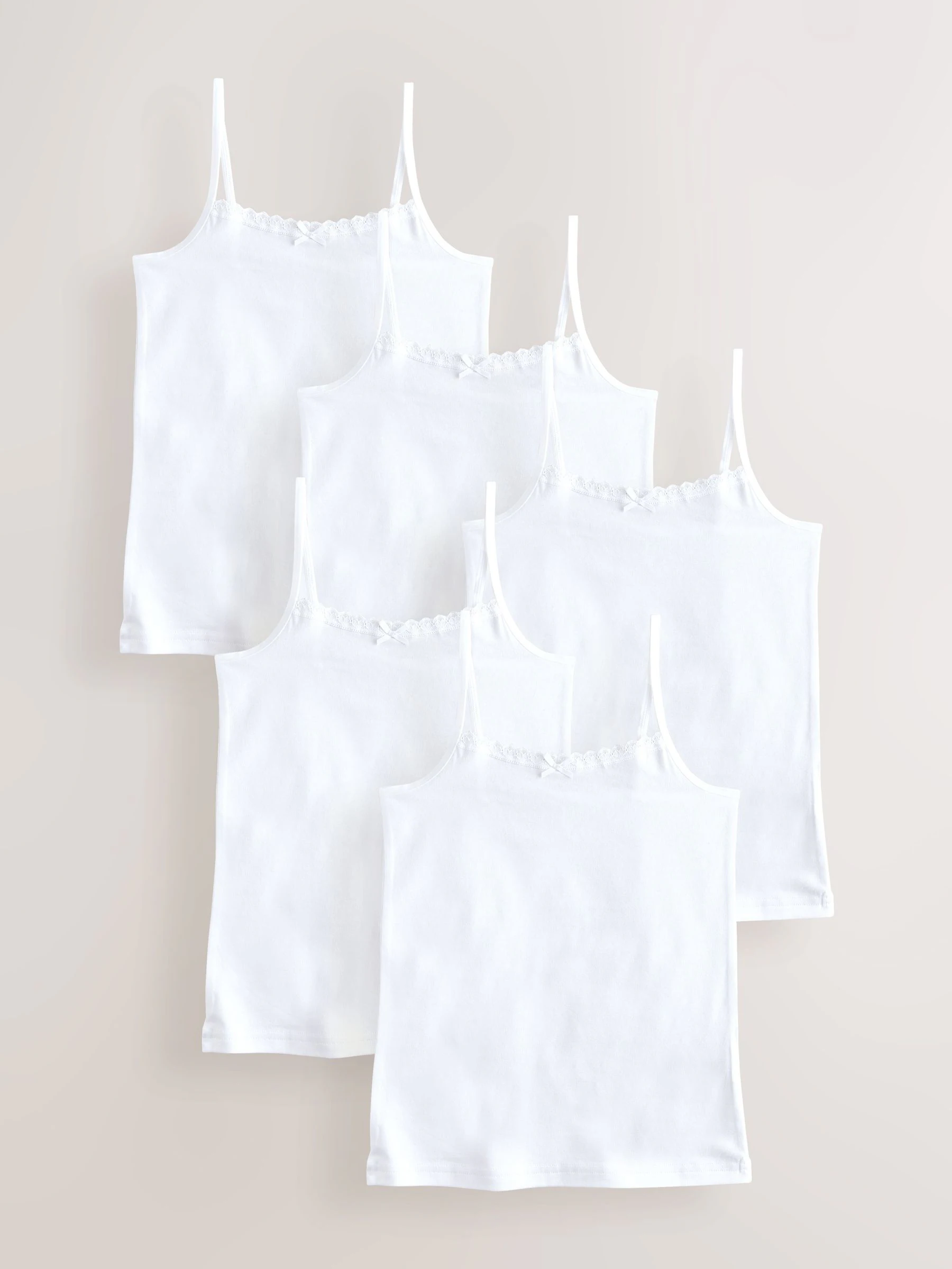 Wit - Elastische cami-hemdjes met bandjes (1,5-16jr)