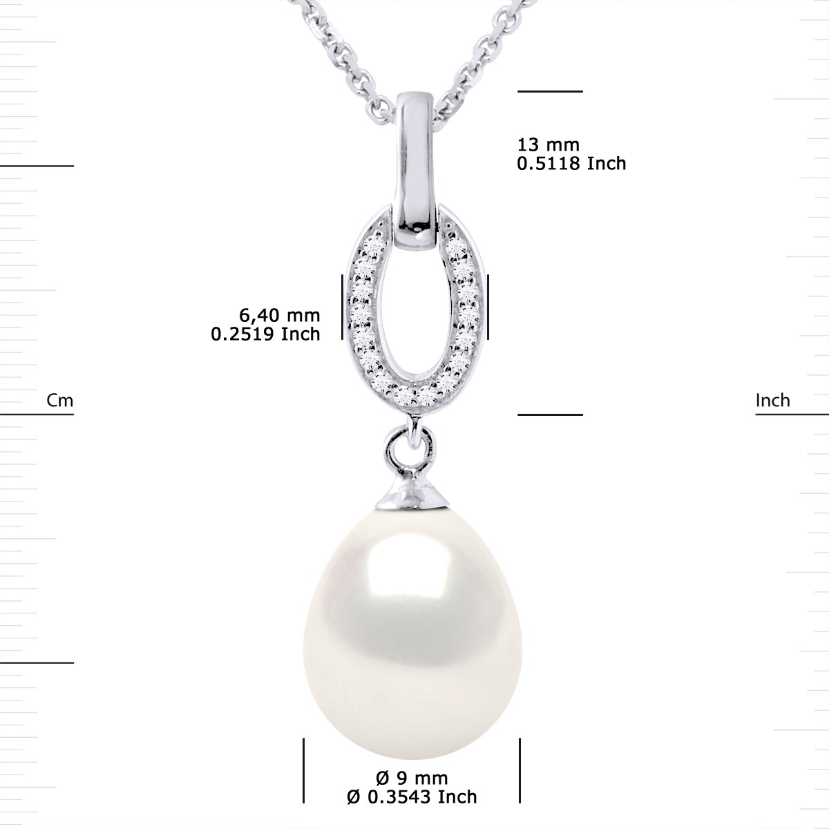 Collier NAVETTE Perle d'Eau Douce 9-10 mm Blanche Joaillerie Argent 925