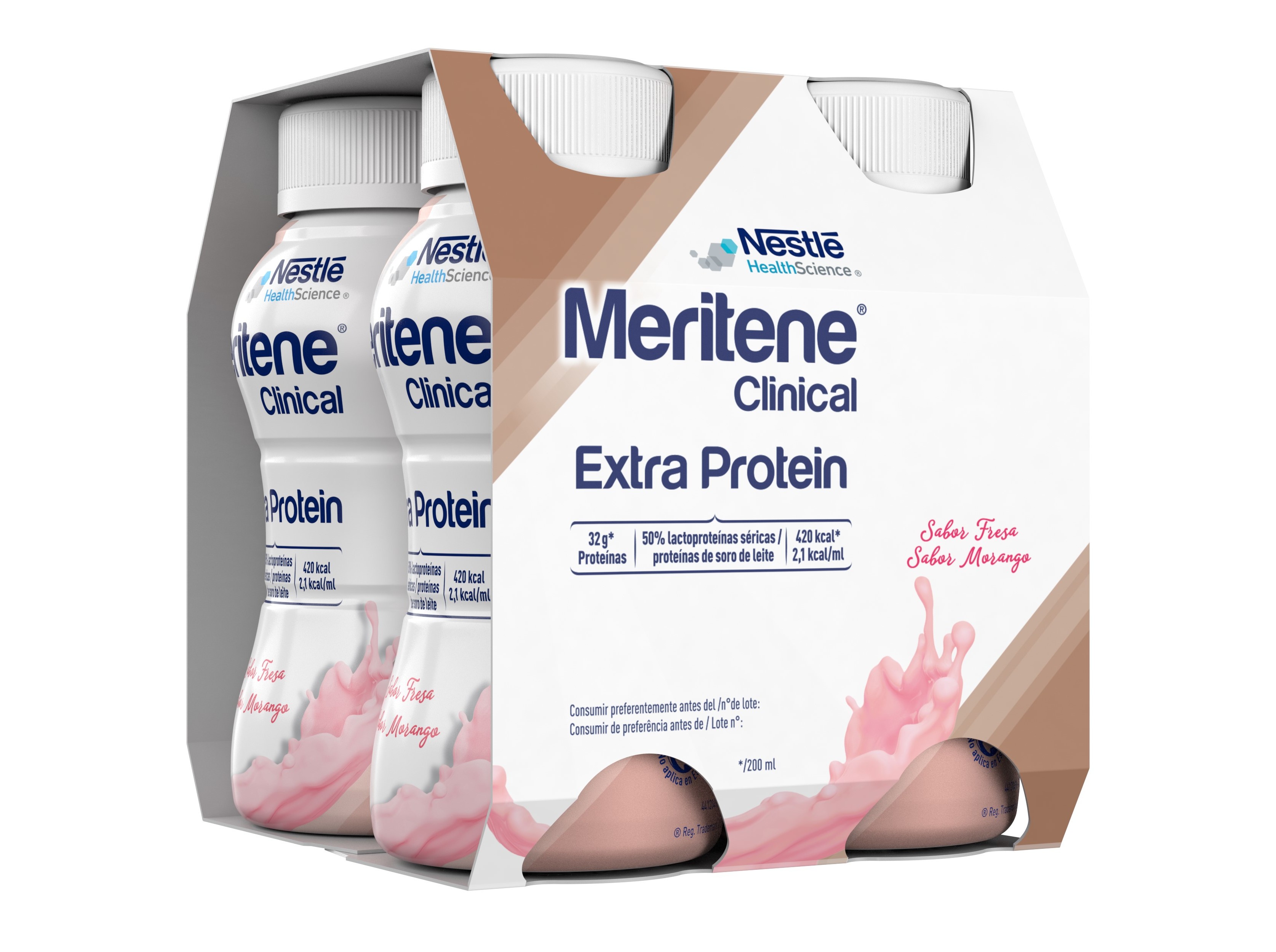 SUPLEMENTO MERITENE EXTRA PROTEIN MORANGO 4X200ML