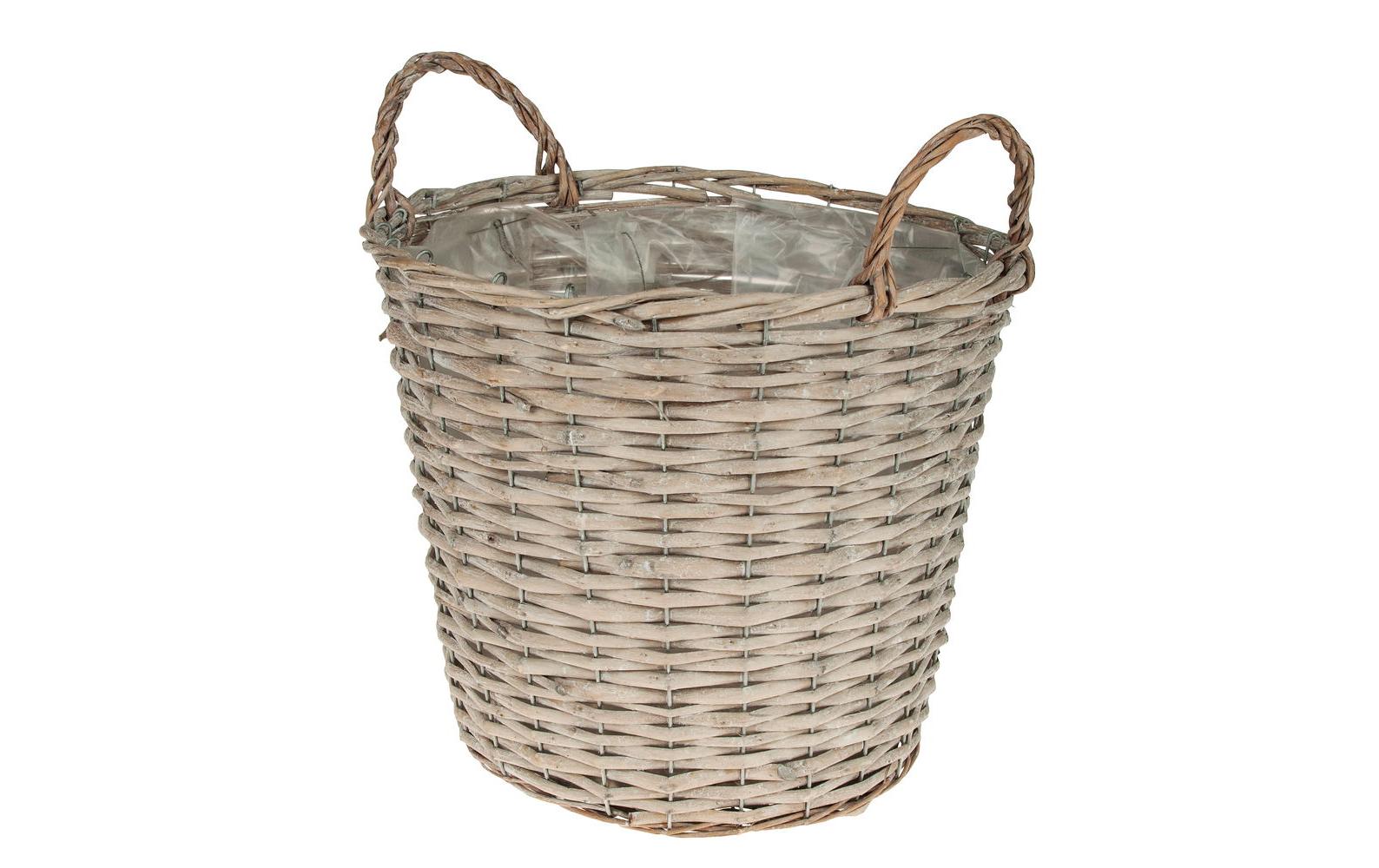 Weidenkorb Hessen, 22 cm GrauNatürliches Pflanzengefäss