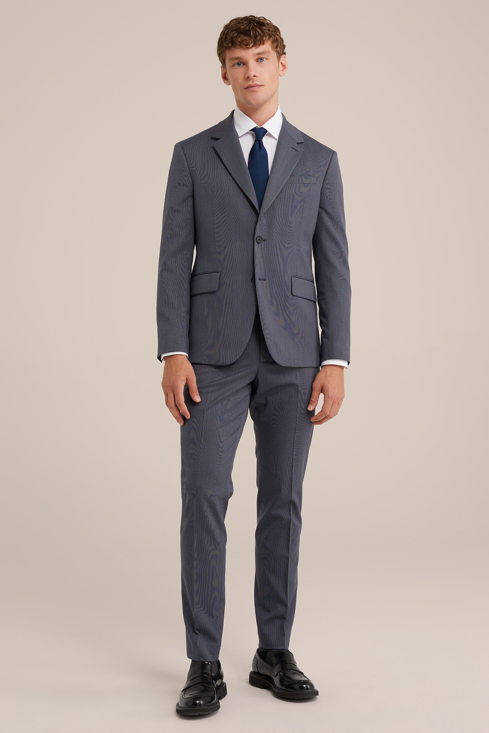 premium slim fit pantalon WE Fashion Grijs