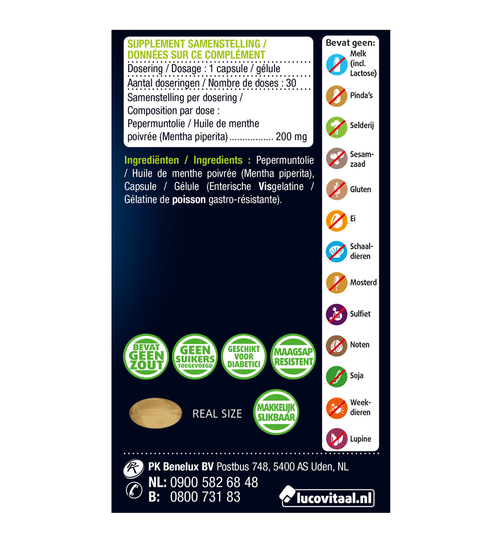 Lucovitaal Pepermuntolie (30 capsules)