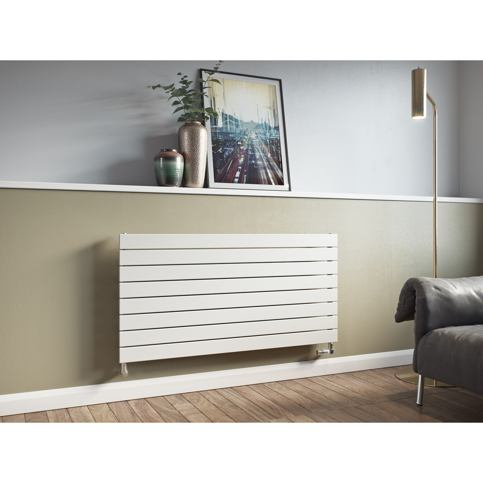 Ximax P1 Horizontale Paneelprofile Designheizkörper B 100 x H 59,5 x T 6,5 cm weiß