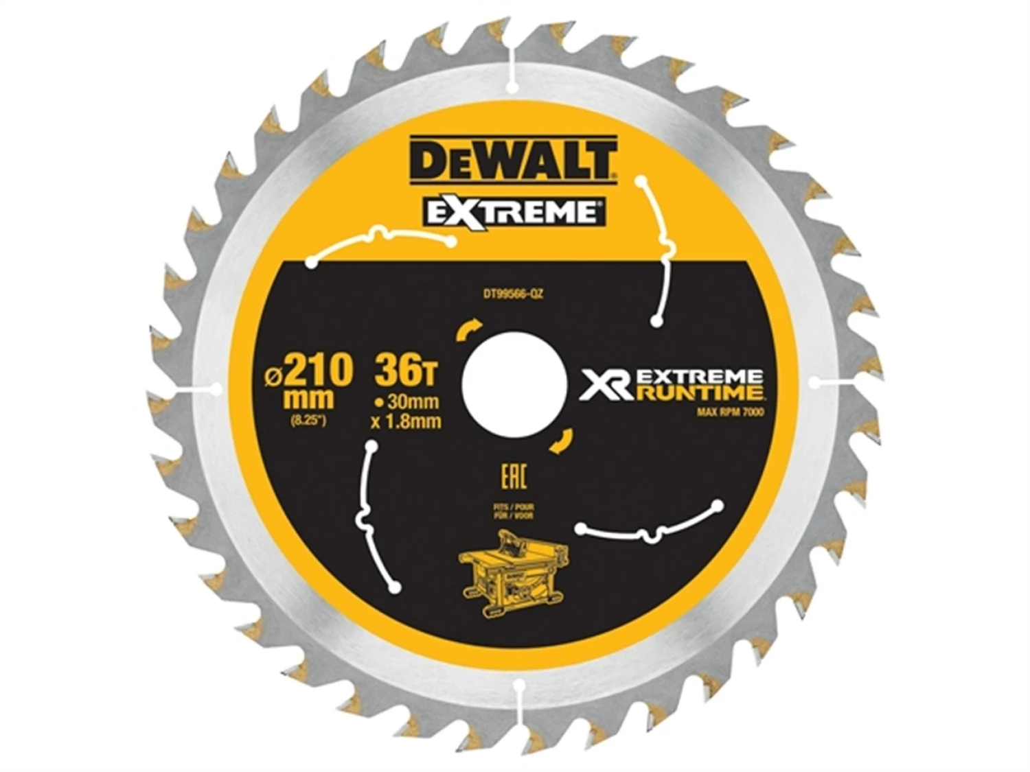 DeWALT DT99566 XR Cirkelzaagblad - 210 x 30 x 36T - Hout