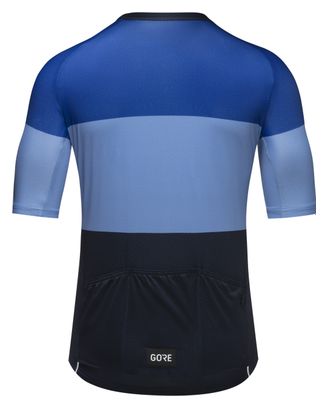 Maillot Manches Courtes Gore Wear Spirit Stripes Bleu/Noir