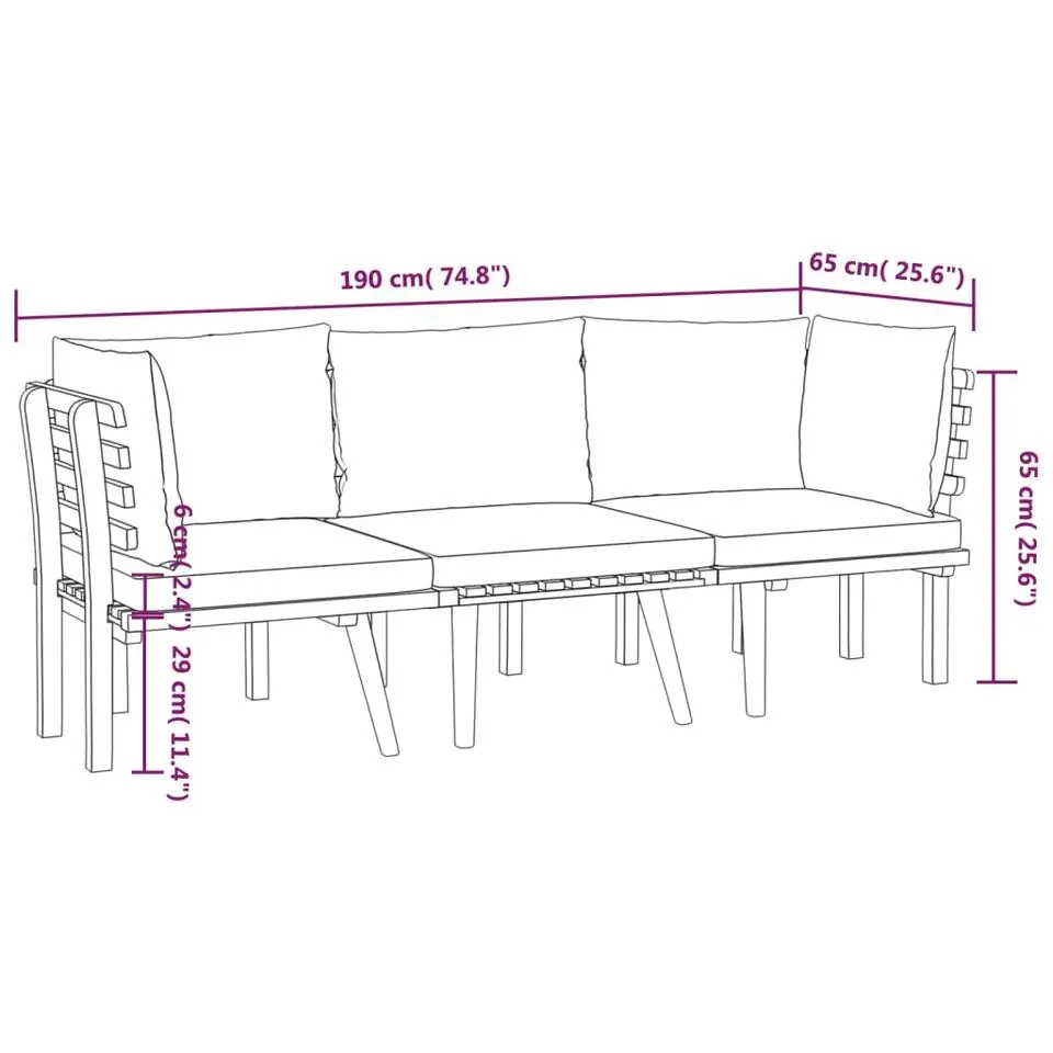 vidaXL - Loungeset - Bruin - Acaciahout