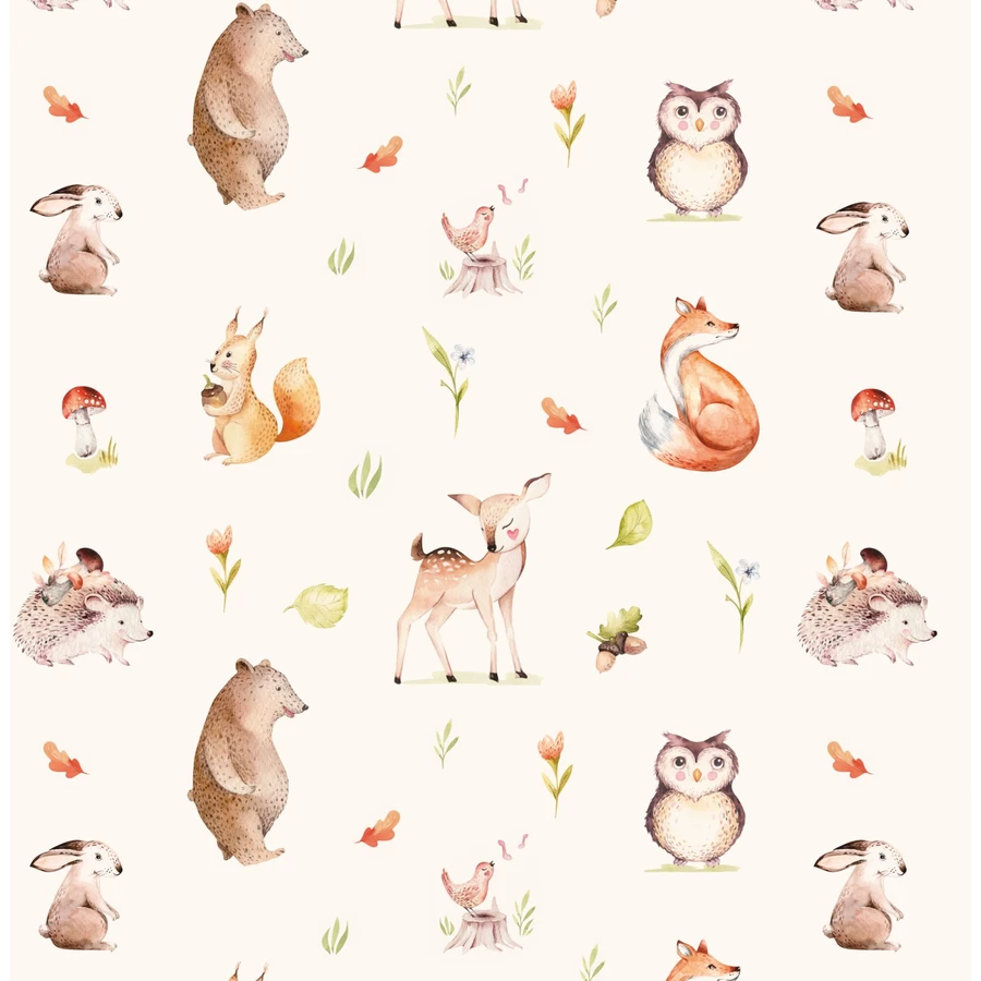 Nikima Geschenkpapier 5 Bögen Waldtiere pastell – 1,60€qm Größe: - 84,1 x 59,4 cm bunt