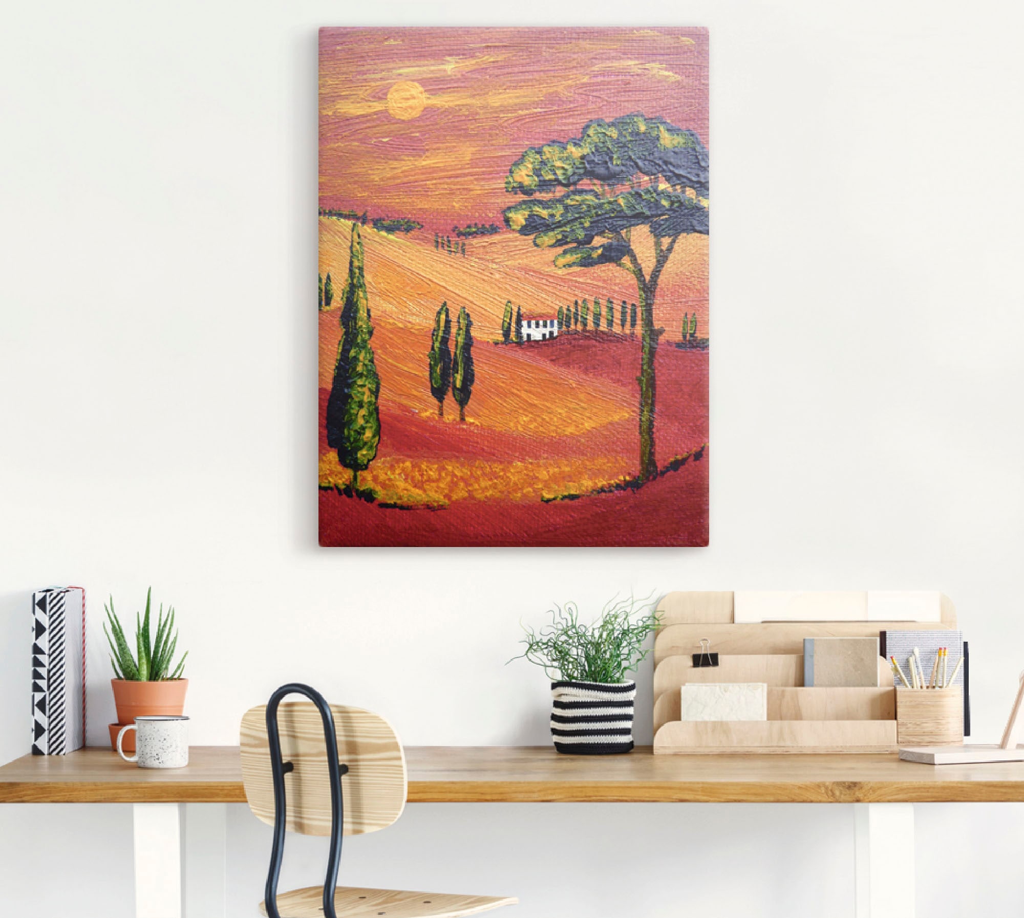 Artland Leinwandbild »Irgendwo in der Toskana/Toscana« Sonnenaufgang & -untergang 1 Stk. tlg. auf Keilrahmen gespannt