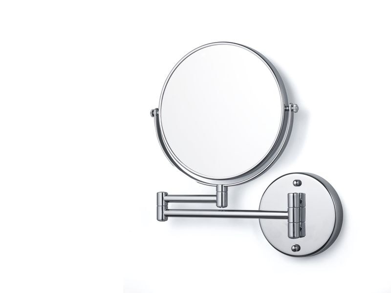 tesa Kosmetikspiegel Visioon, schwenkbar Silber Zweiseitiger Kosmetikspiegel mit elegantem Doppelgelenkarm