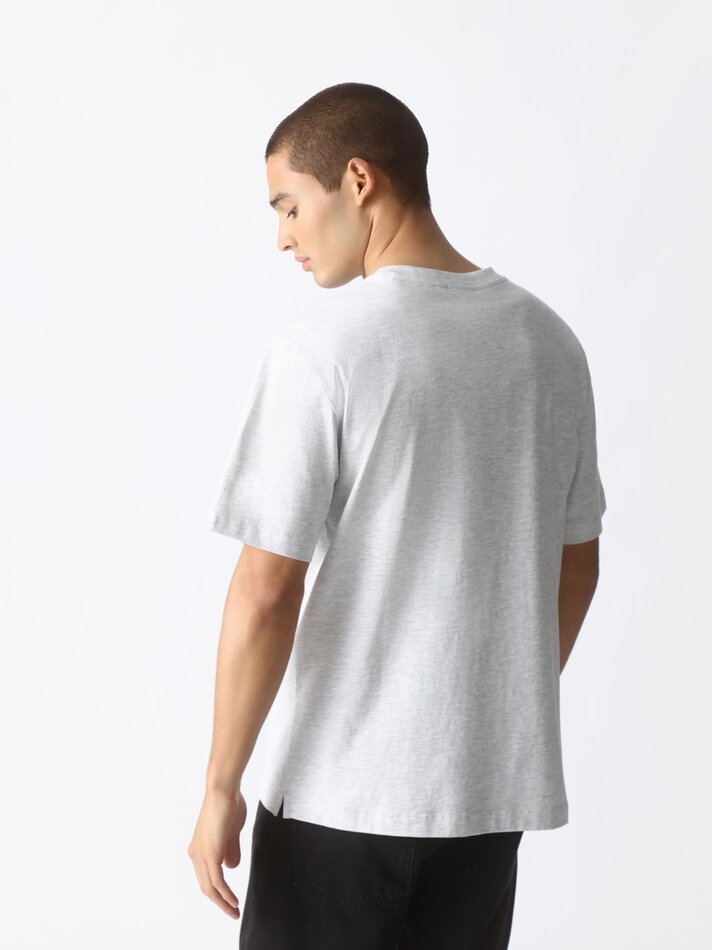 Camiseta premium de modelagem relaxada - Cinza mesclado