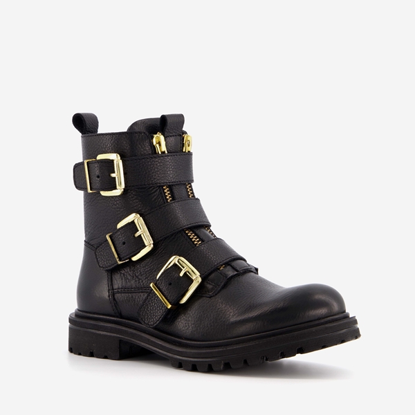 Groot leren meisjes biker boots