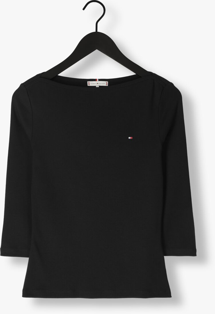 TOMMY HILFIGER zwarte tommy hilfiger  new cody slim boat-nk 3/4slv