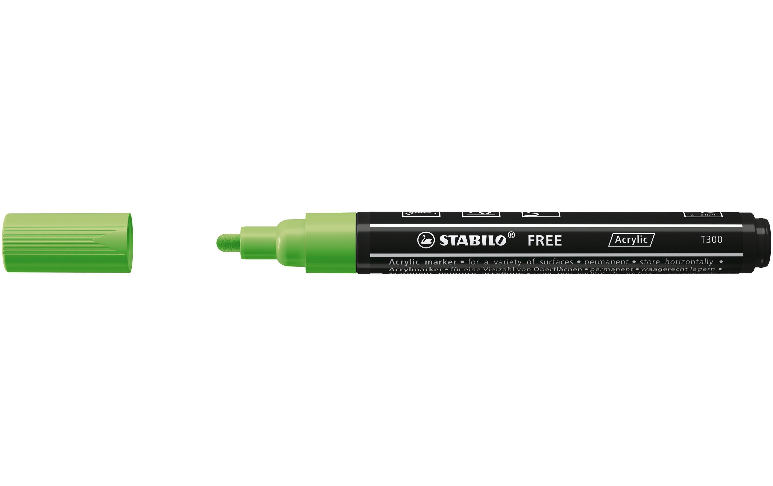 Acrylmarker Free Acrylic T300 HellgrünMarker mit pigmentierter, wasserbasierter Tinte