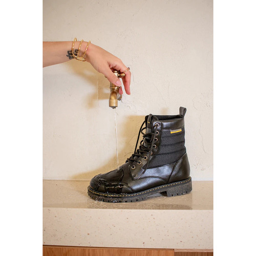 Beflamboyant - BLACK COCO HIGH TOP VEGAN BOOTS Negro