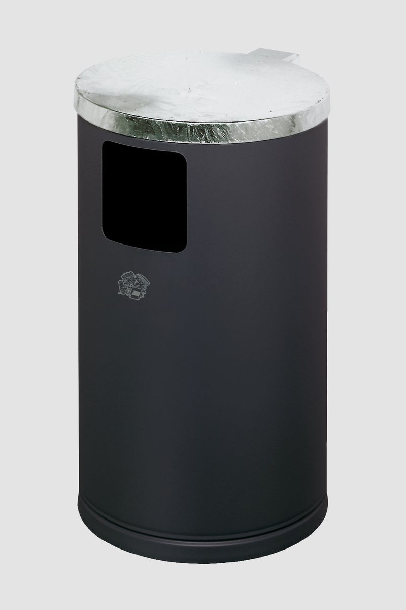 PROREGAL Afvalverzamelaar voor wand- of buismontage, 30 liter, HxBxD 62 x 30 x 30 cm, Gegalvaniseerd staal, Antraciet