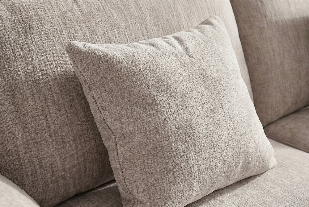 Stilvolles Sofa SOHO 225cm beige Chenille 3-Sitzer Couch mit Wellenunterfederung