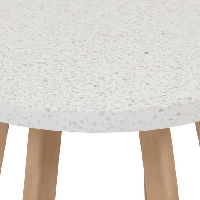 Table d'appoint de jardin ronde LEMINDO Eucalyptus