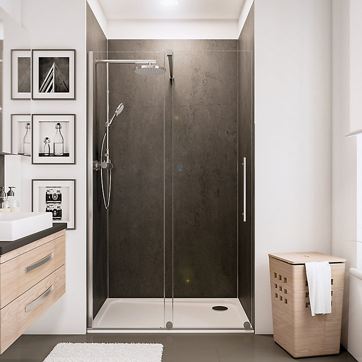 Porte de douche coulissante, 120 x 200 cm, Schulte NewStyle, verre transparent anticalcaire