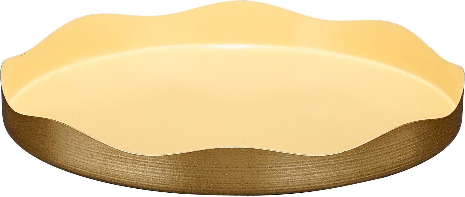 Mica Decorations decoratiebord Sweety geel D 25 H 3 cm