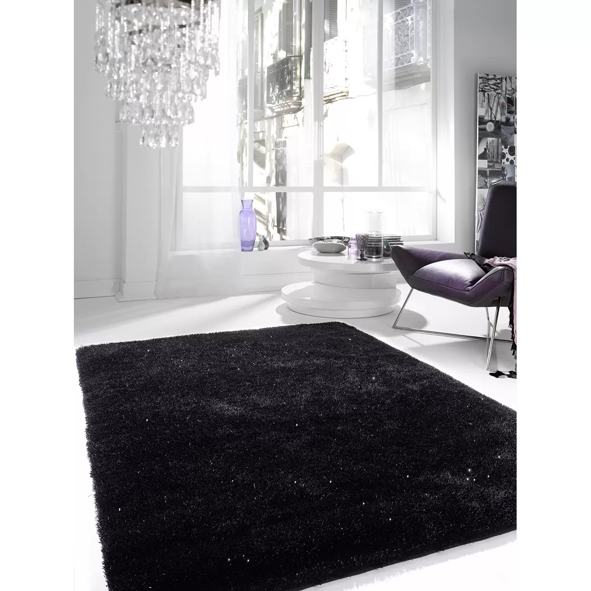 Langflorteppich Shaggy Star Best Price Schwarz