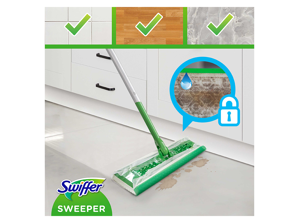 MOPA KIT DUPLO SWIFFER 8 PANOS   3 HUMIDOS