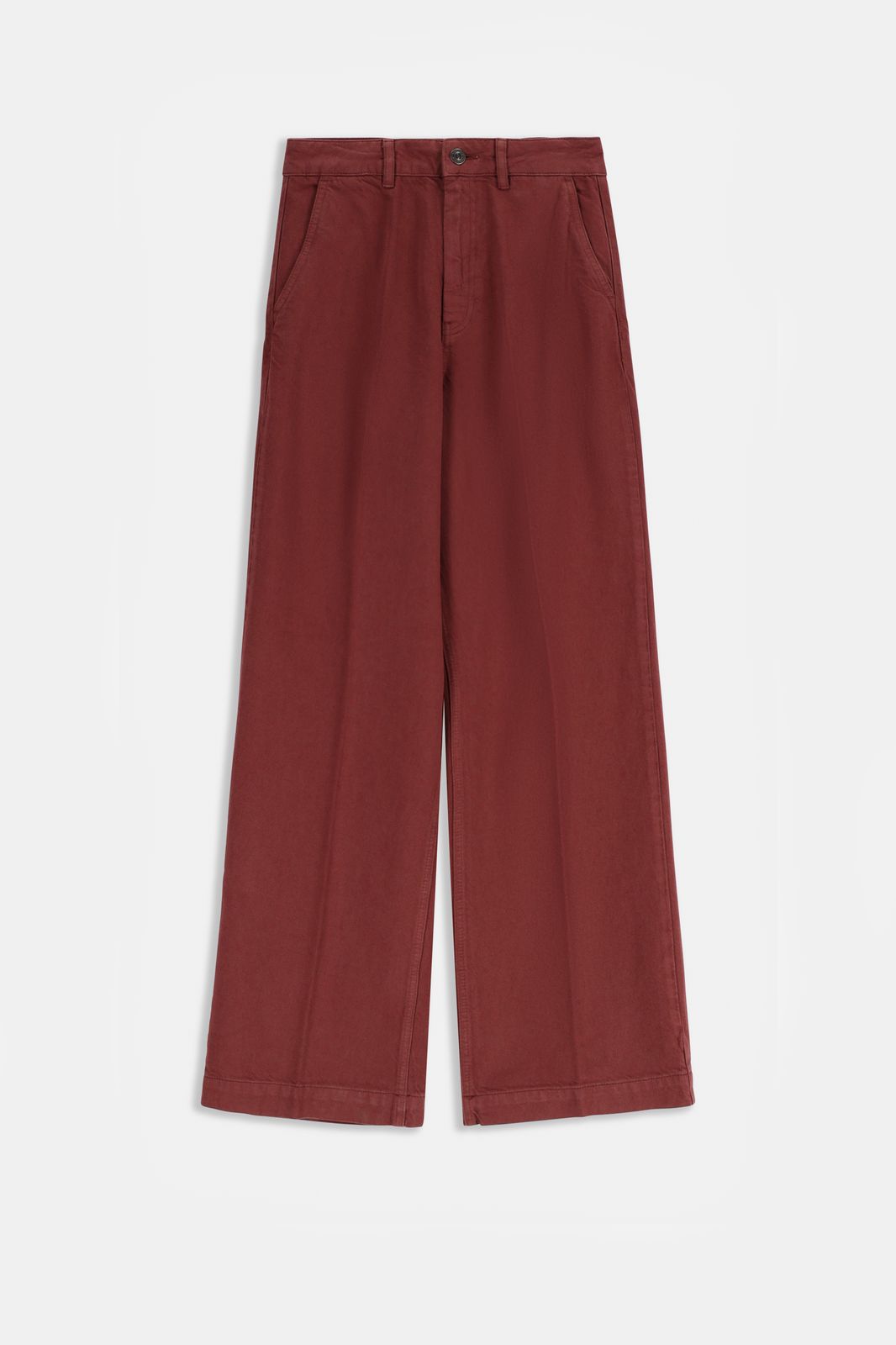 Donkerbruine wide leg denim broek