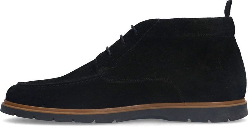 Manfield - Veterschoenen - Zwart - Suède - Leer Voering