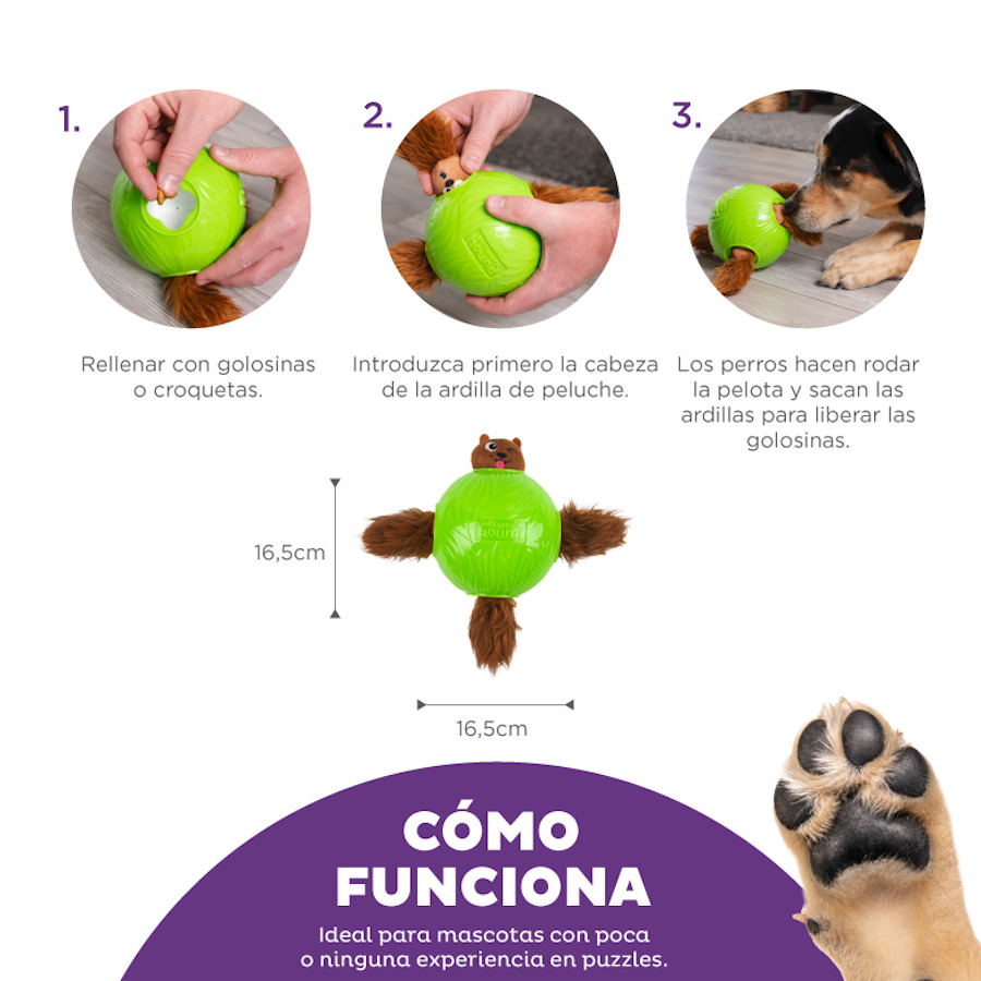 Porta-petiscos interativo em formato de bola para cães Outward Hound Nina Ottosson Snuffle n' Treat