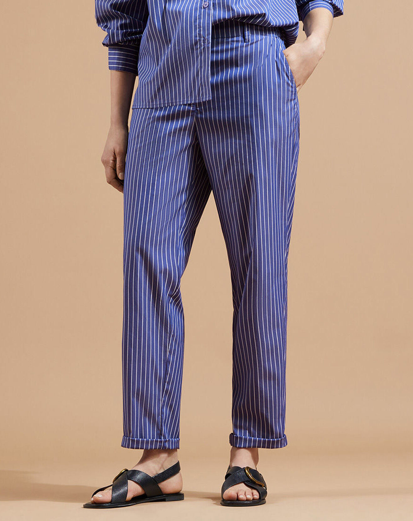 Jodhpur Pantalon Aix rayé blanc/bleu