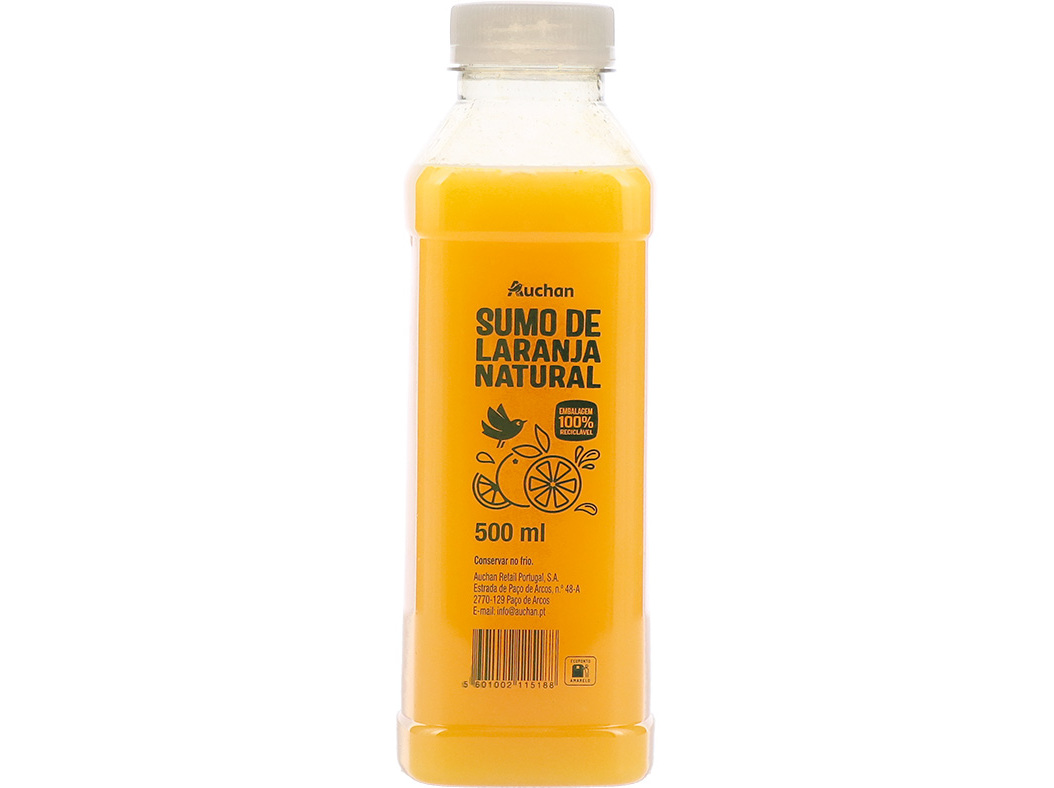 SUMO DE LARANJA AUCHAN 500 ML