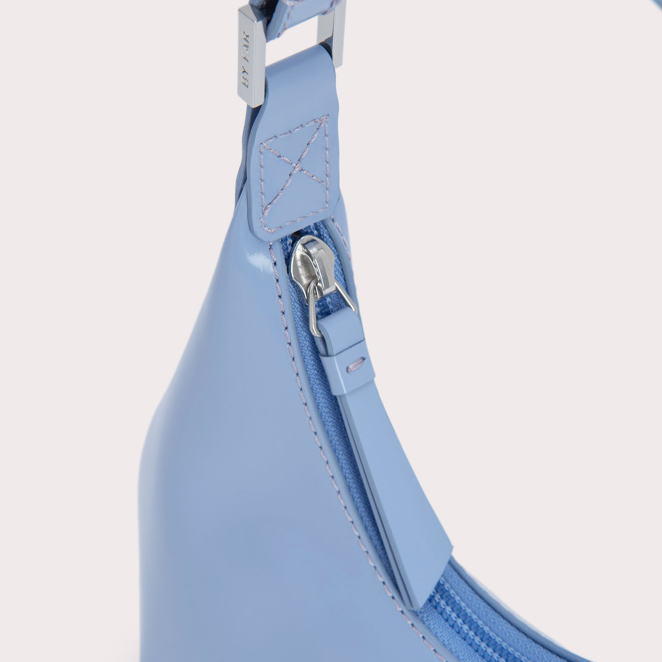 By Far Sac à main en Cuir Baby Amber bleu lavande - 11x24x6 cm