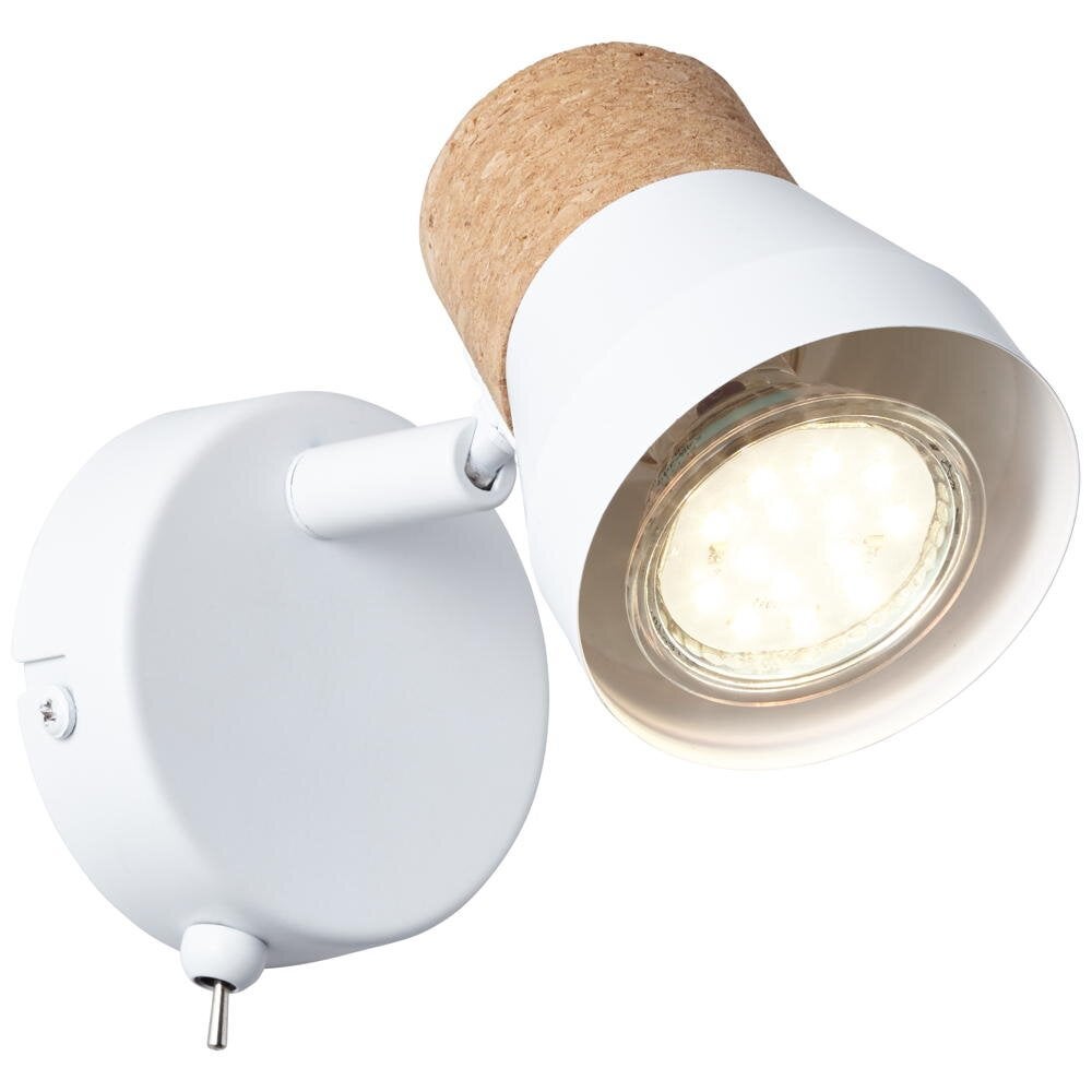 Moka wandlamp in mat wit en natuurlijk licht GU10