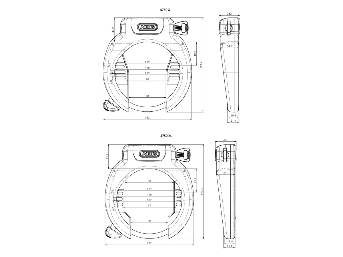 Abus PRO AMPARO 4750XL R ringslot
