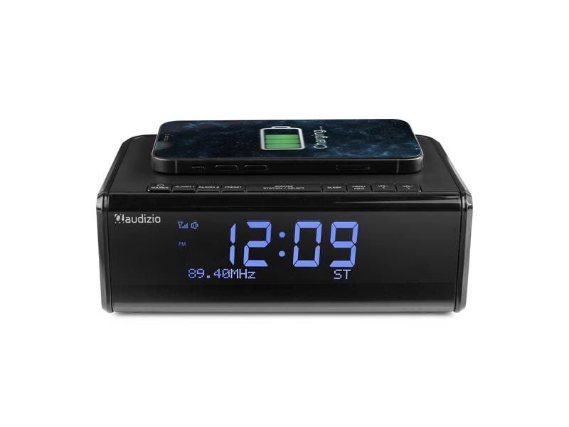 Audizio Radiowecker Cuneo Schwarz DAB -Radiowecker mit kabelloser Aufladung