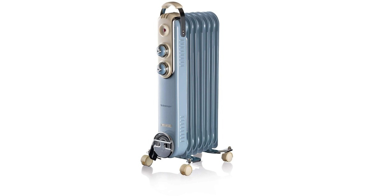 ArieteVintage blauwe olieradiator 7-elementen  (Blauw, 1500 Watt, 3 standen)