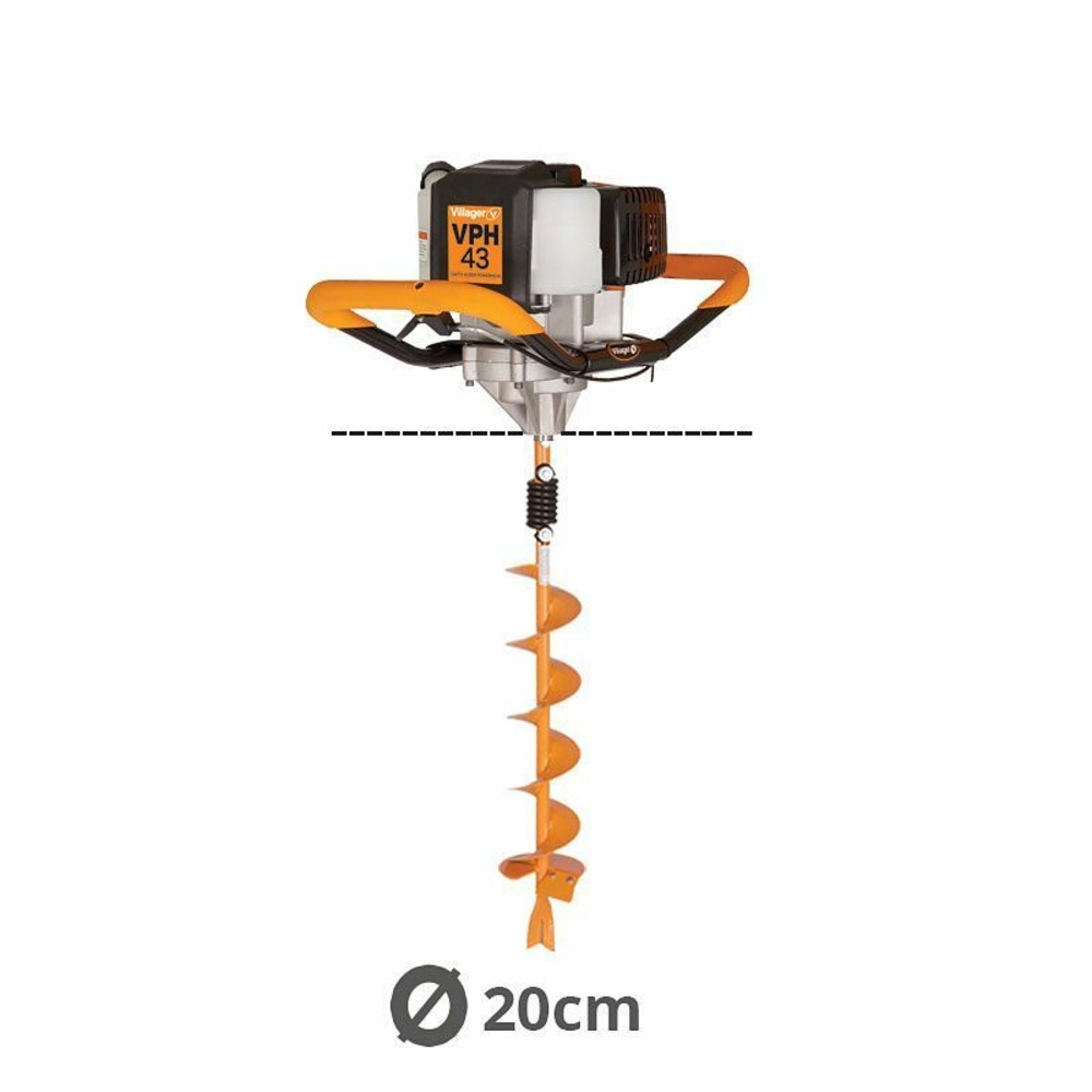 Tarière thermique 43cc 2 temps avce vrille 200mm villager vph 43