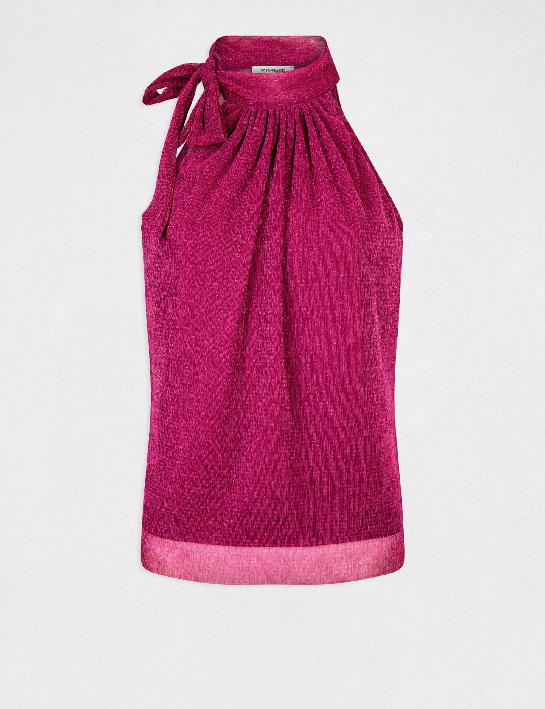 Débardeur encolure américaine avec noeud rose femme - rose