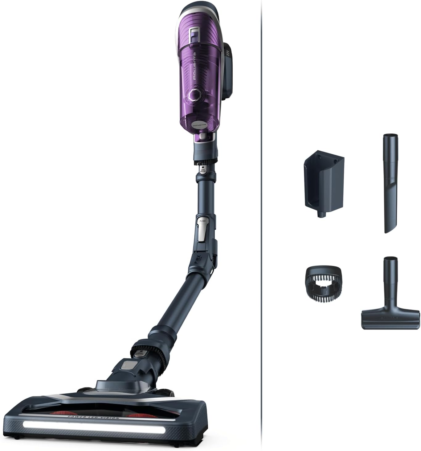 Rowenta X-Force Flex 8.60 Allergy, Akku Staubsauger kabellos, Allergiefilter, Flex-Gelenk, bis 45 min Akku-Laufzeit, Fugendüse, Polsterdüse, Akkusauger mit EasyWash-Filter, 185 Watt, RH9638WO