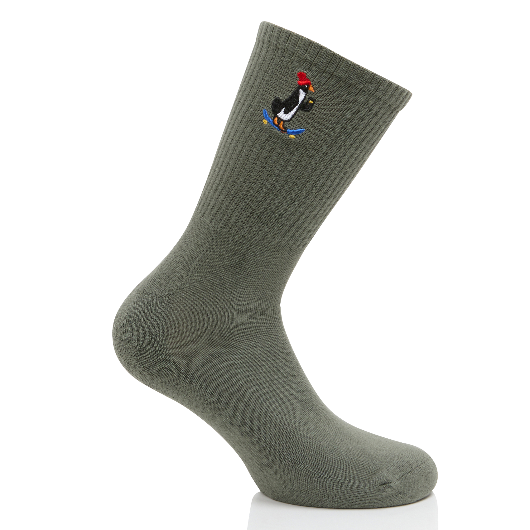 Lot de trois chaussettes brodées en coton mélangé | Vert
