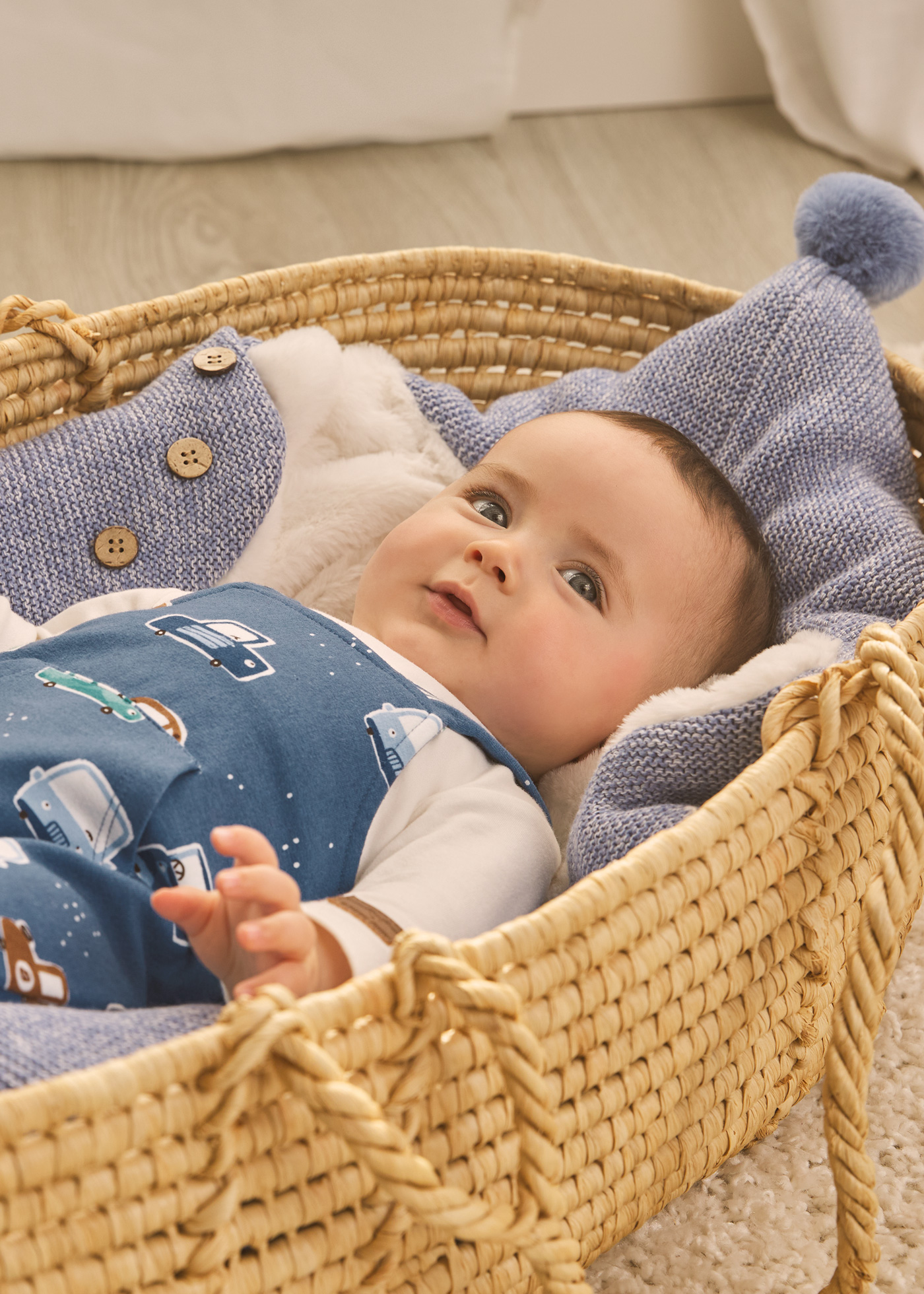 Saco de dormir de malha para berço portátil de bebê