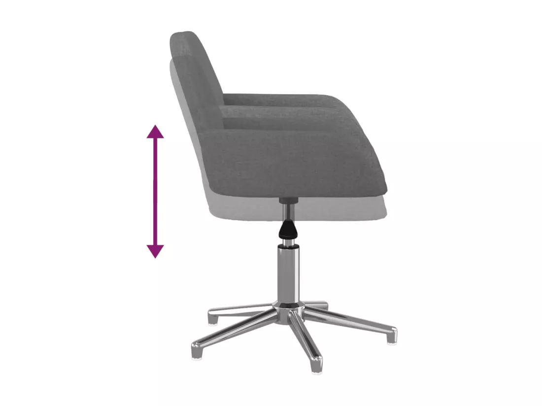 Chaise pivotante de bureau Gris clair Tissu