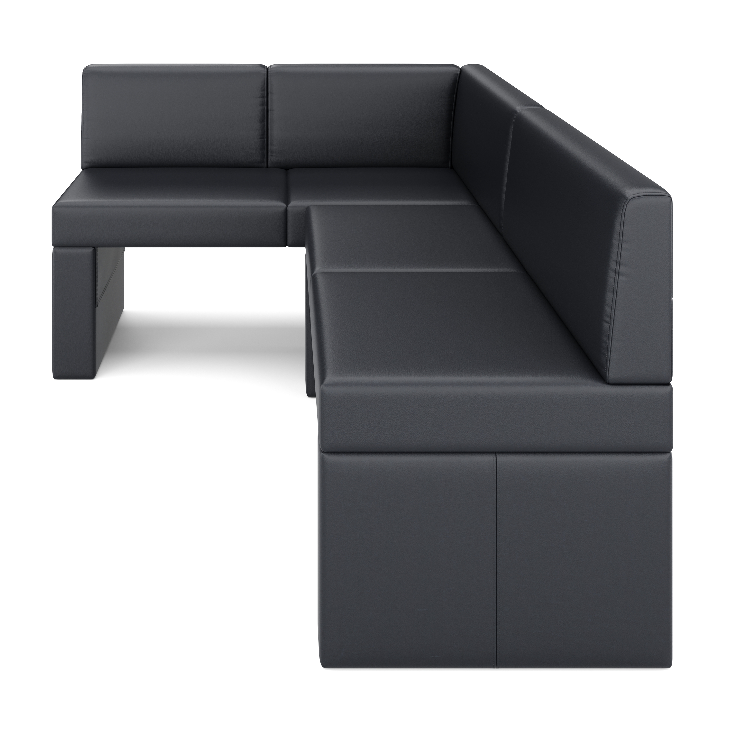 Eckbank Leder ERIKA 205 x 140 cm links schwarz