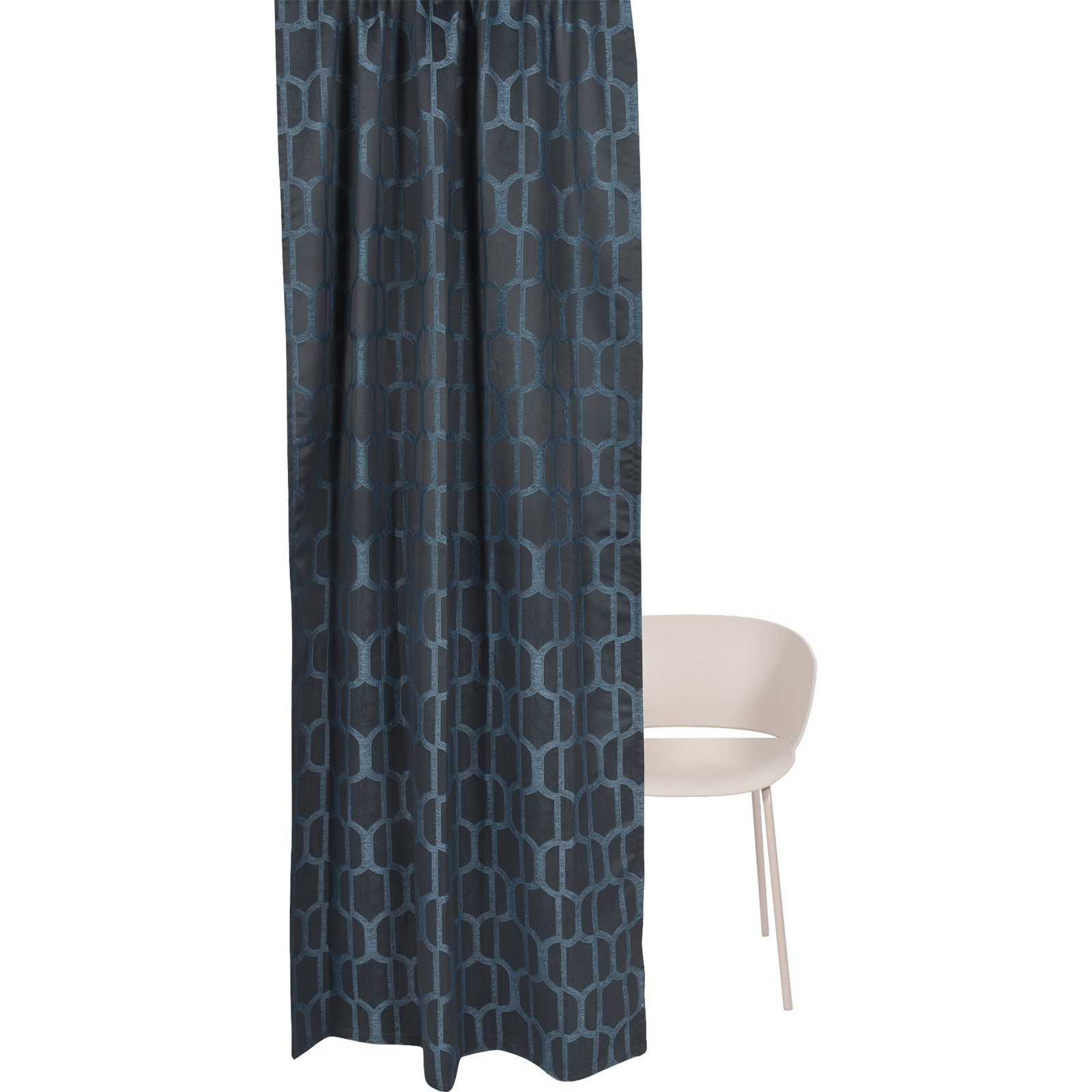 Fertigvorhang Jacquard Wabe 135 x 250 cm blau