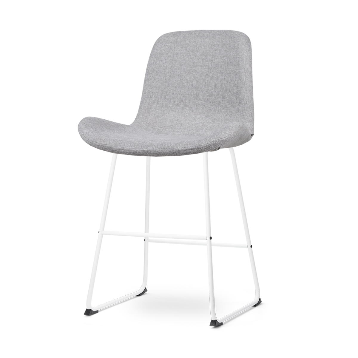 Barkruk Nino-Fé lichtgrijs - wit onderstel - 65 cm