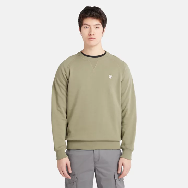 Sweat à col rond et envers bouclé Exeter pour homme en vert