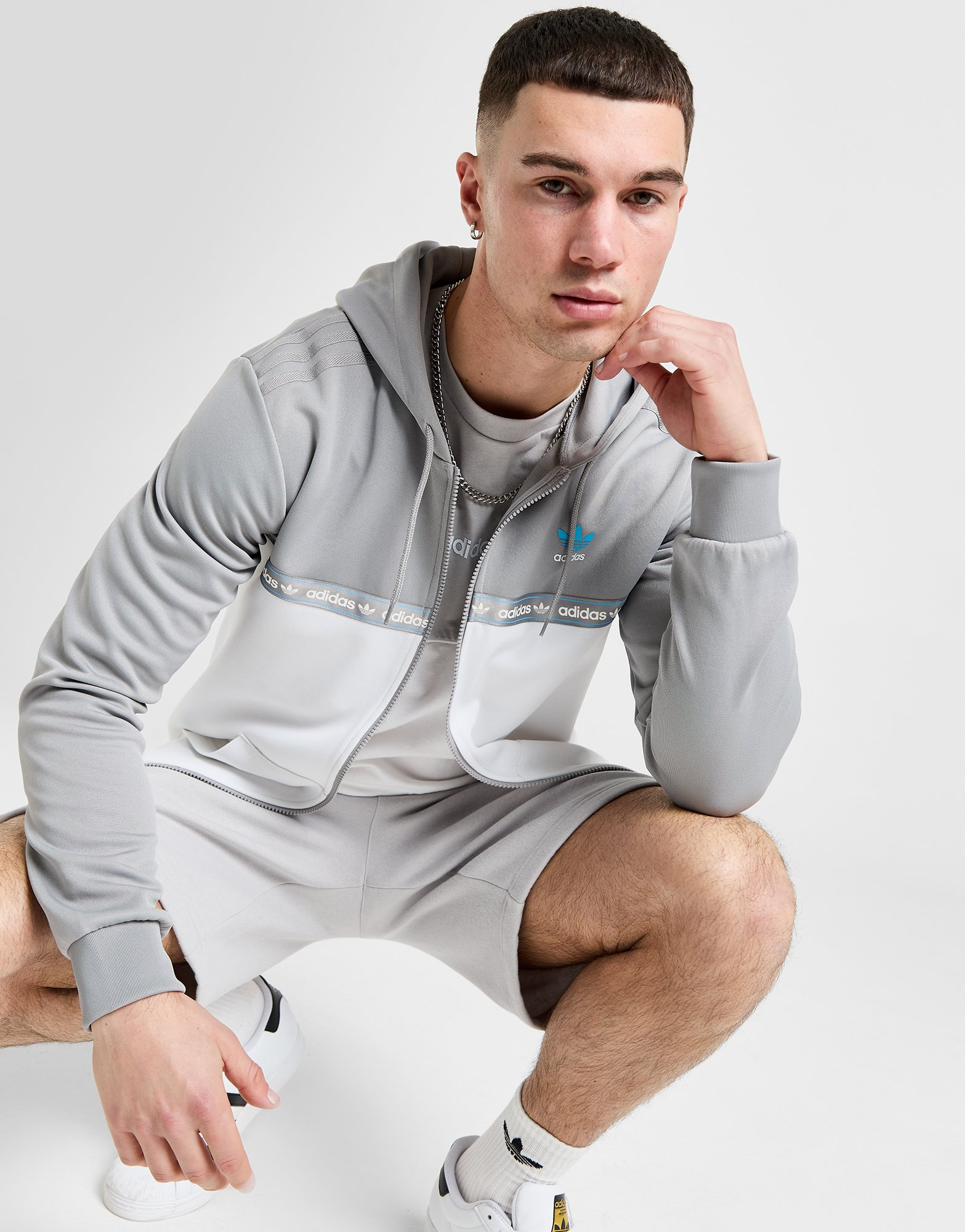 adidas Originals Sweat à Capuche Zippé Tape Homme