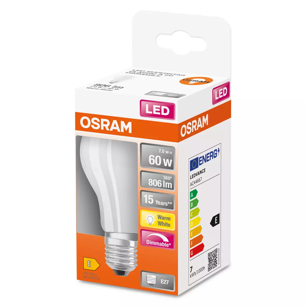 LED-Birne E27/7 Watt/Energie F